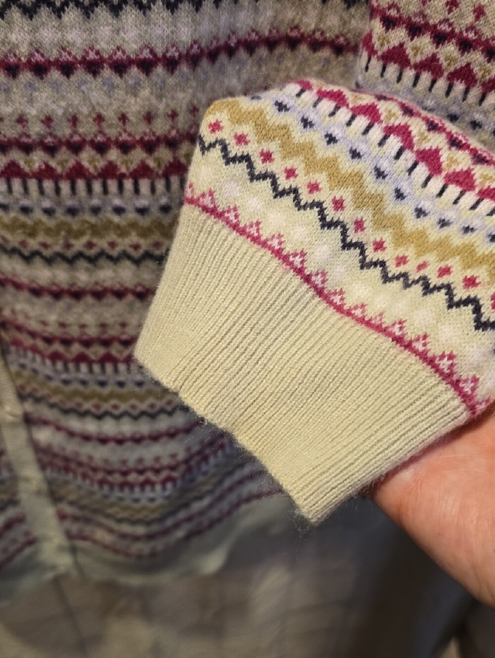 croft & barrow Cream Multicolor Fair Isle Button-Front Cardigan - Picture 5 of 11